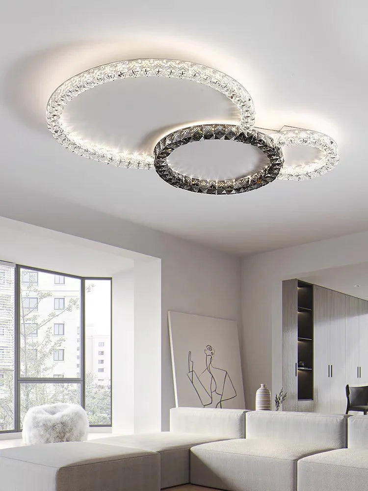 DecorBites™ Crystal Ceiling Lights LED Chandelier for Living Room Bedroom - Modern Light Luxury Indoor Luster