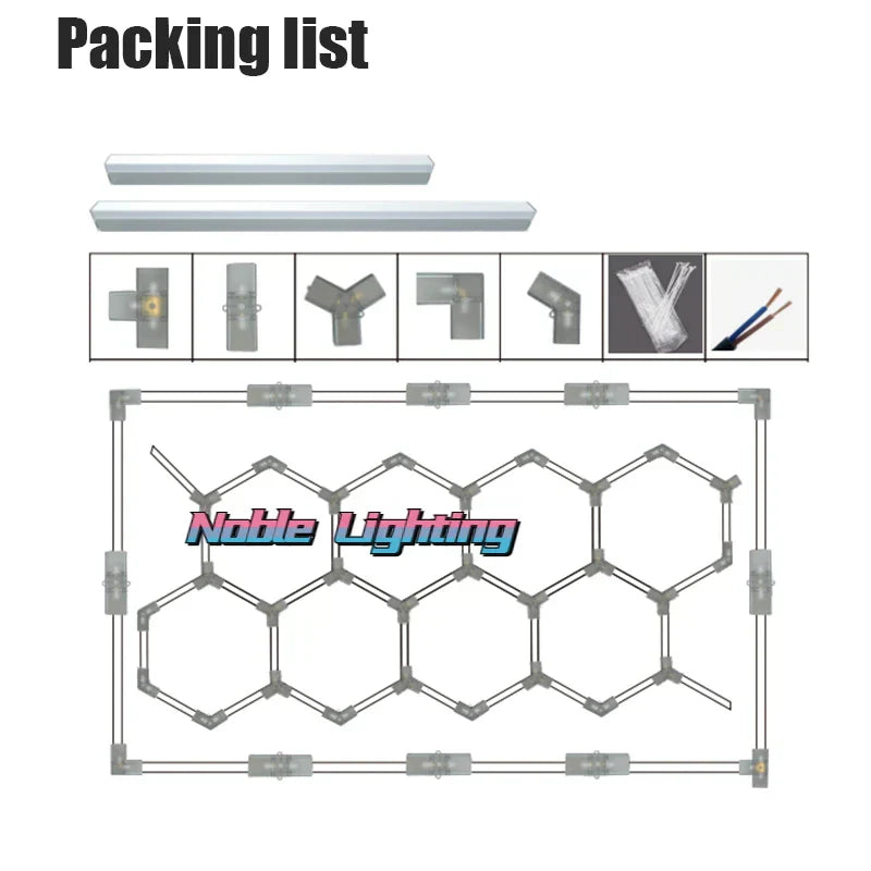 DecorBites™ Hexagon LED Ceiling Light for Home Garage and Commercial Systems