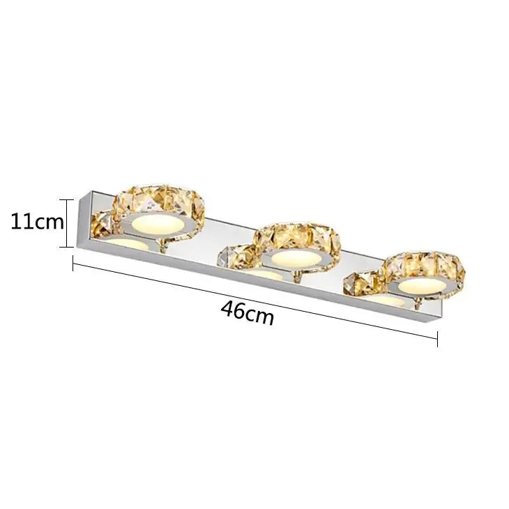 DecorBites™ LED Mirror Light: Crystal Round Wall Lamps for Bathroom and Vanity