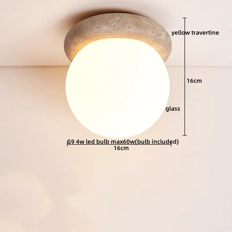 DecorBites™ LED Yellow Travertine Flush Mount Ceiling Light Fixtures