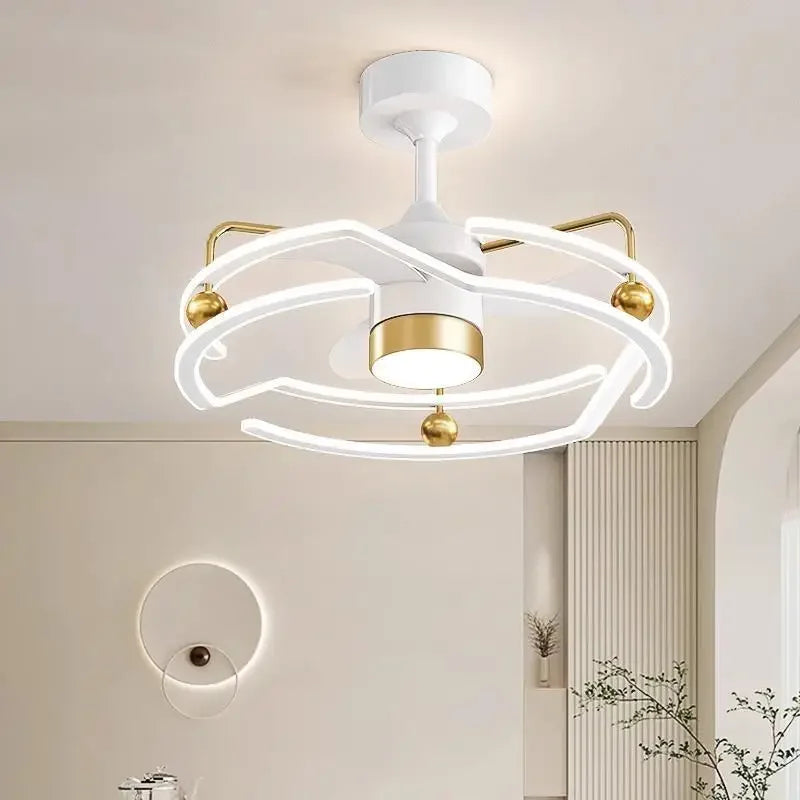 DecorBites™ Cream Bedroom Ceiling Fan Light with Remote Control, Elegant Bedroom Lamp Fixtures