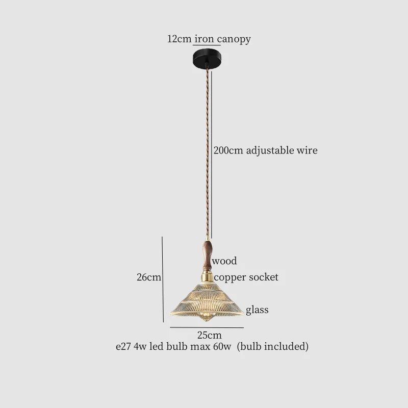DecorBites™ Clear Glass LED Hanging Lamp French Style Pendant Light for Home Decor