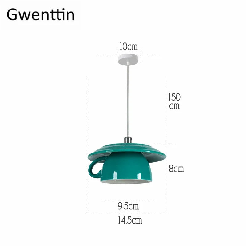 DecorBites™ Ceramic Cup Pendant Lights Ceiling Chandeliers Modern Hanging Lamp