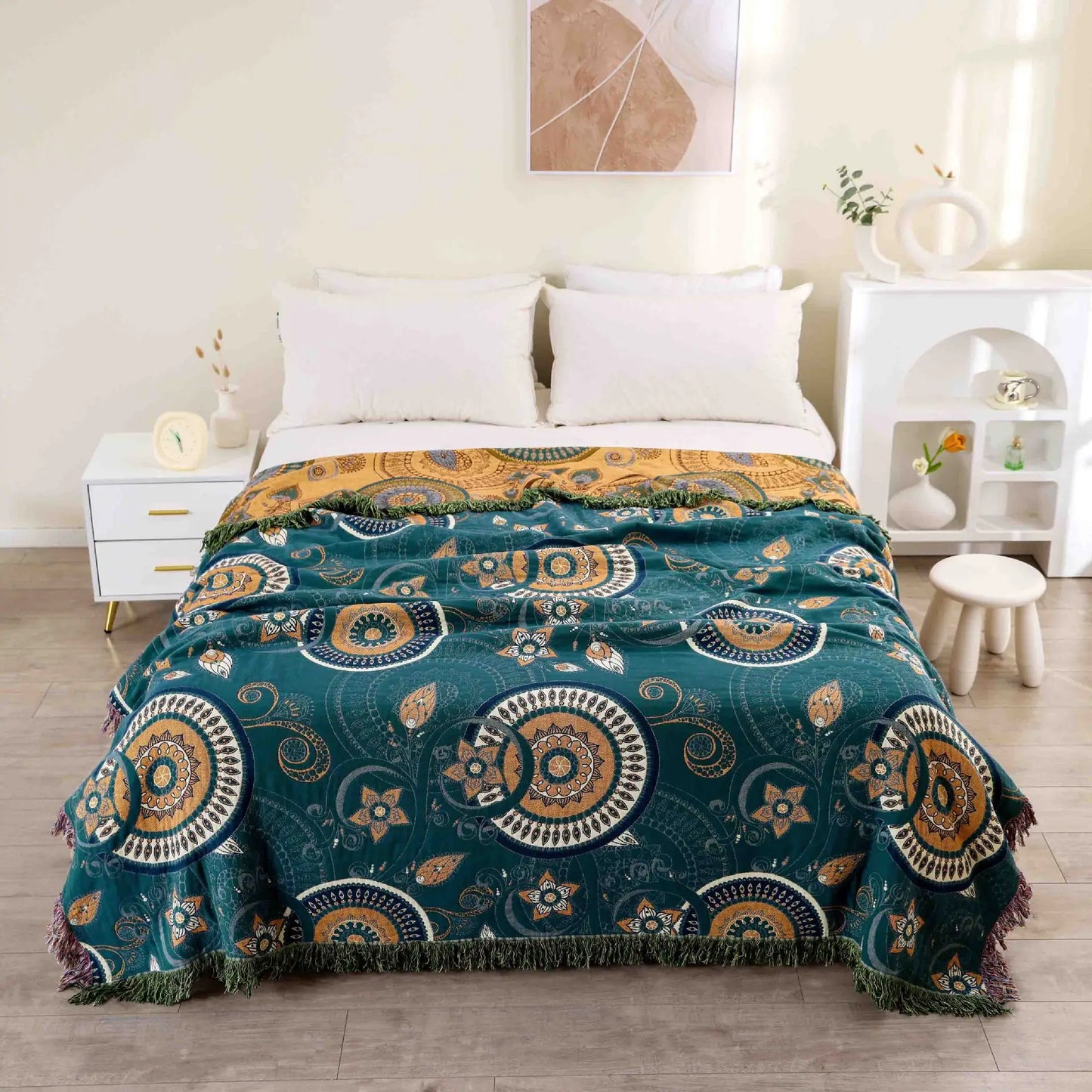 DecorBites™ Cotton Leisure Blanket: Luxury Soft Blanket for Summer, Single/Double Bedspread, Sofa Towel - Nordic Home Decor