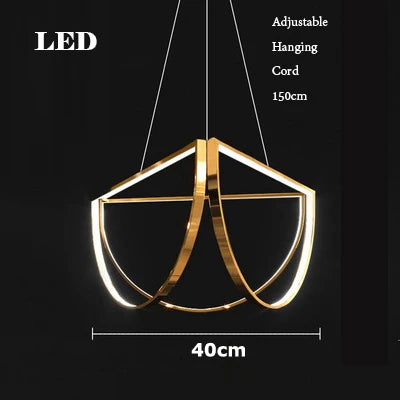 DecorBites™ Black Gold Geometric LED Chandelier - Postmodern Indoor Hanging Lamps for Living Room