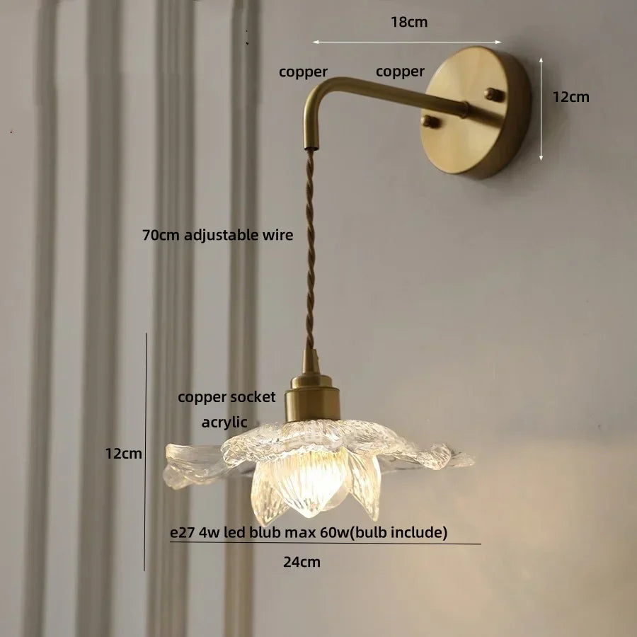 DecorBites™ Copper Adjustable LED Wall Light with Pull Chain Switch
