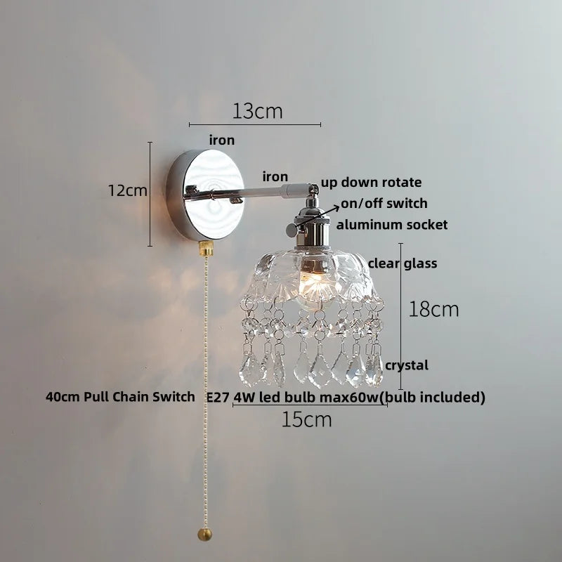 DecorBites™ Ceramic LED Wall Light Sconce, Pull Chain Switch, Modern Style