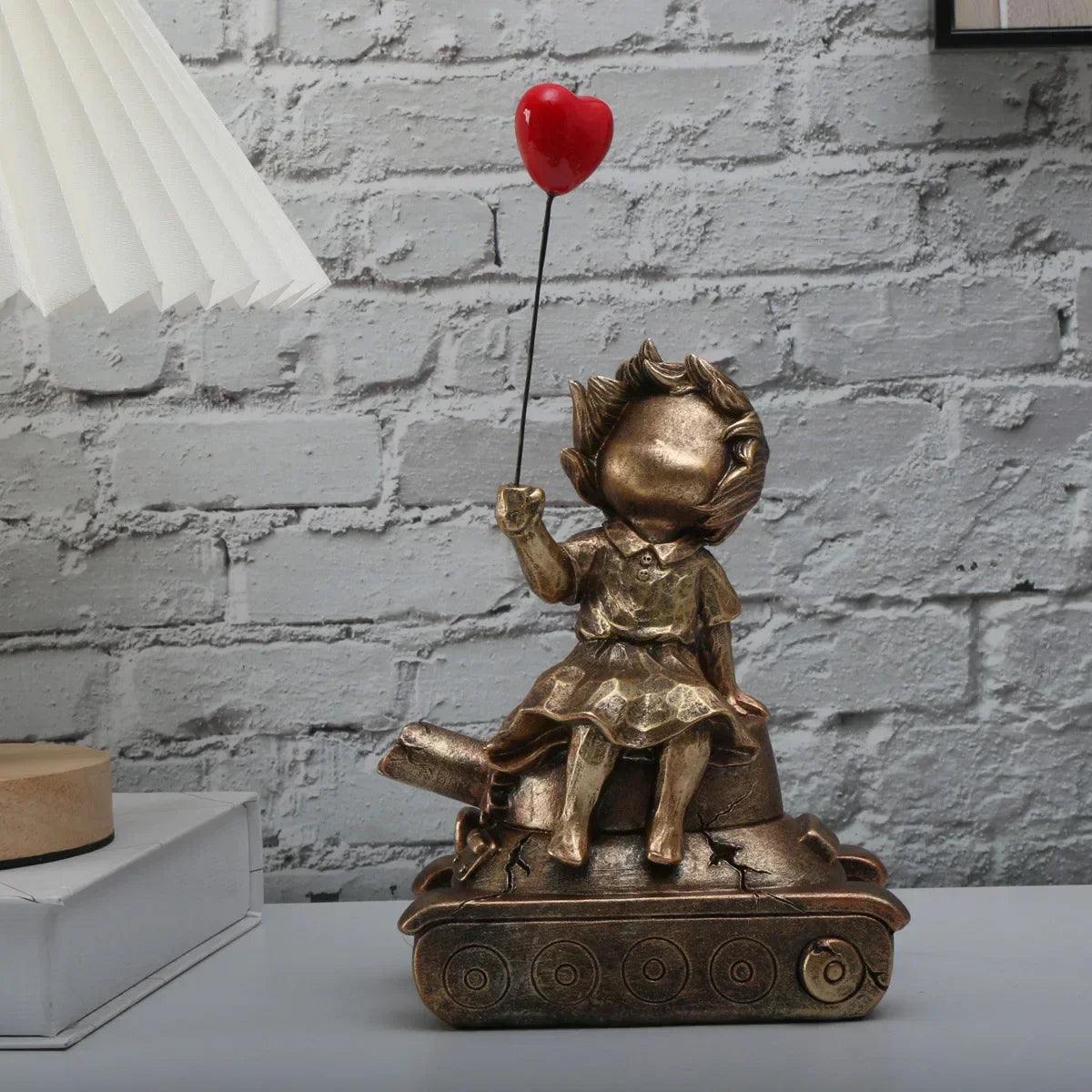 DecorBites™ Balloon Girl Tank Art Figure Resin Statues Collection for Interior Decor