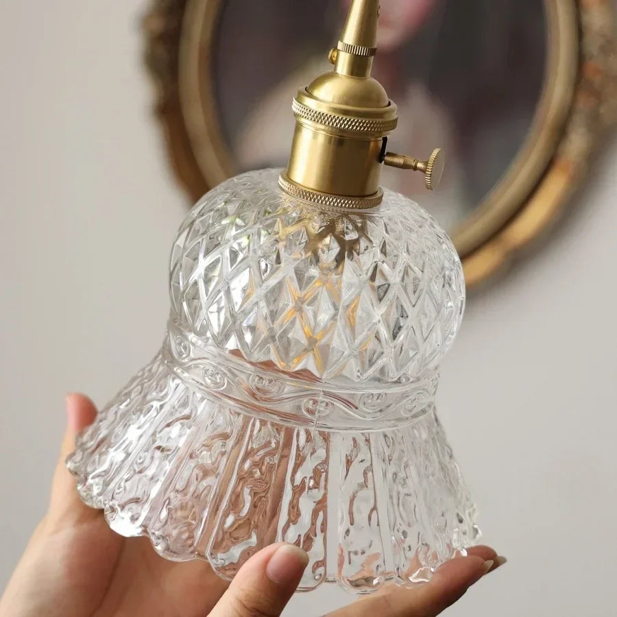 DecorBites™ Amber Glass LED Pendant Light Modern Nordic Hanging Lamp