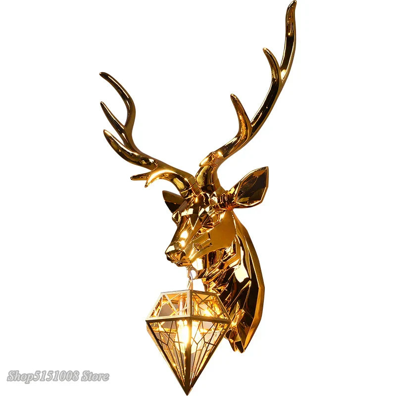 DecorBites™ Antlers LED Wall Light: Modern Bedroom Deer Wall Sconce, Retro Living Room Luminaire