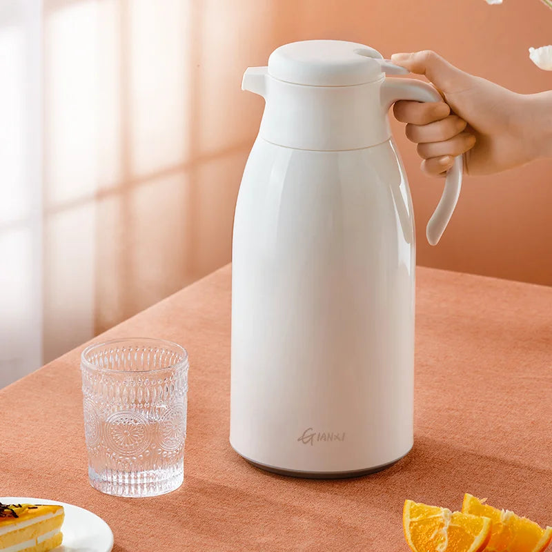DecorBites™ Glass Insulation Kettle: Large Capacity Thermos Bottle for Long-Term Hot/Cold Drinks