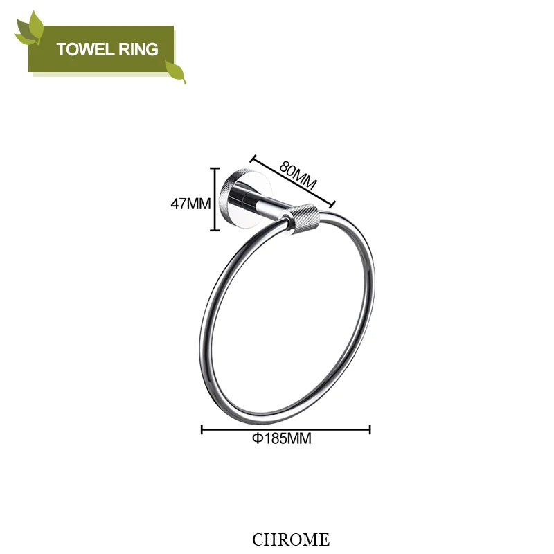 DecorBites™ Bathroom Accessories Set: Rose Gold Chrome Hook, Brushed Gold Towel Rack, Stainless Steel Toilet Paper Holder