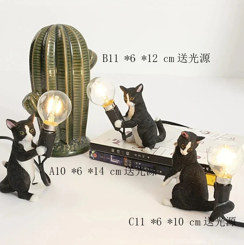 DecorBites™ Cat Resin Table Lamp for Children's Bedroom and Home Decor