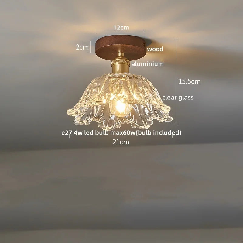 DecorBites™ Brass Glass Ceiling Lamp Modern LED Light Fixture - Elegant Home Decor