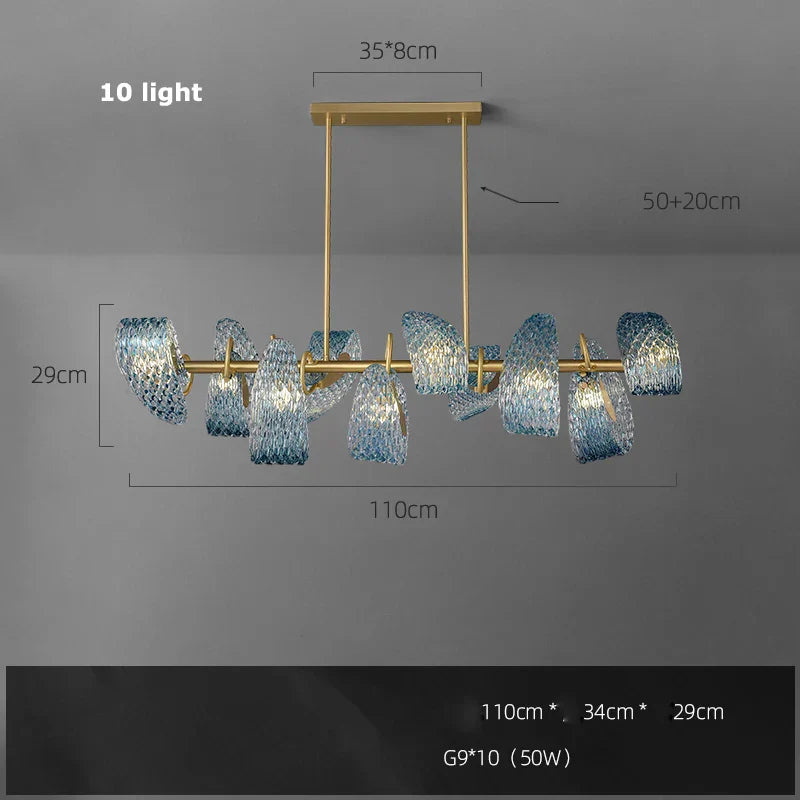 DecorBites™ Blue Queen Crystal Glass Ceiling Chandelier for Bedroom