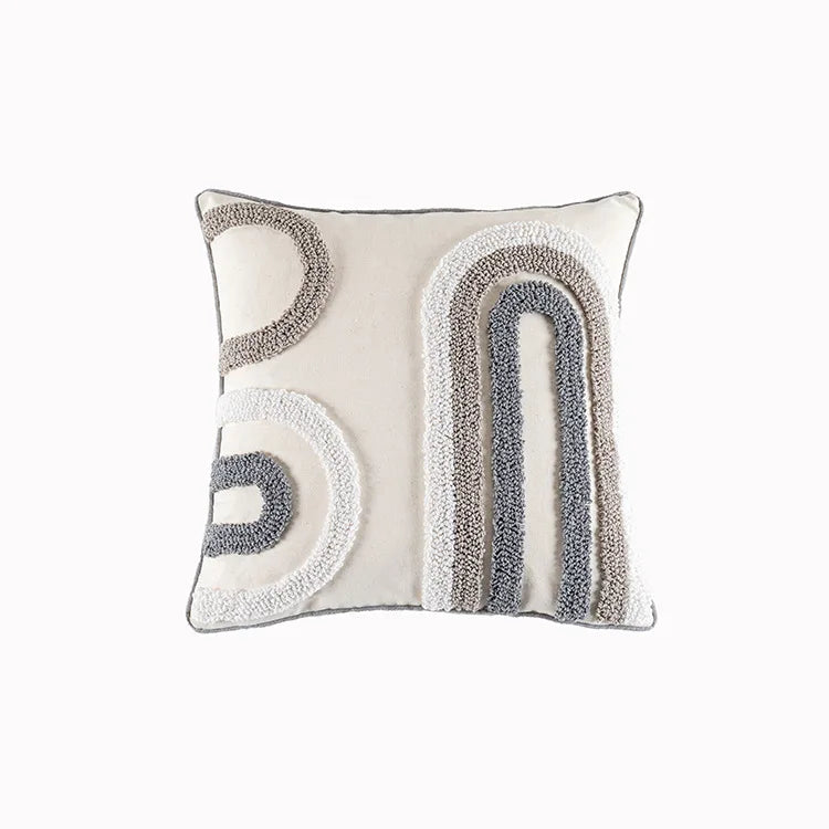 DecorBites™ Geometric Embroidery Cushion Cover with Tassel, Home Decor Pillowcase, Various Sizes