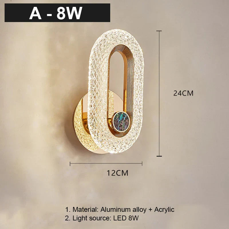 DecorBites™ Crystal LED Wall Lamp: Modern Nordic Sconces for Living Room Bedroom Decor