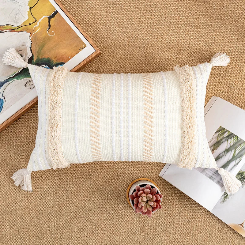 DecorBites™ Bohemian Beige Cushion Cover for Home Decor Sofa Bed 30x50cm/45x45cm