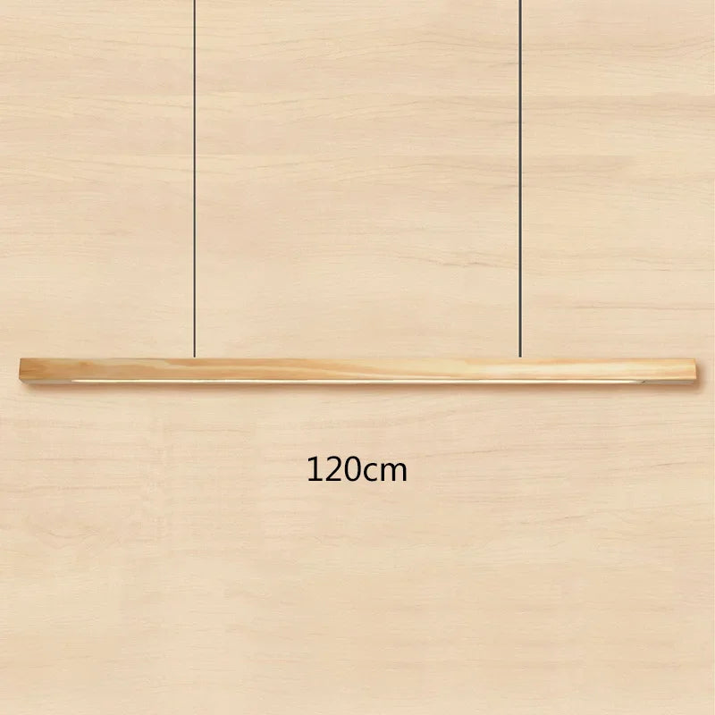 DecorBites™ Black Walnut Dining Pendant Light: Simple Log Strip Design for Dining Room, Office