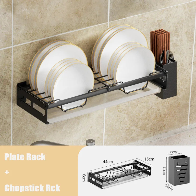 DecorBites™ Kitchen Wall Organizer Rack Utensil Drainer Storage Holder Shelves