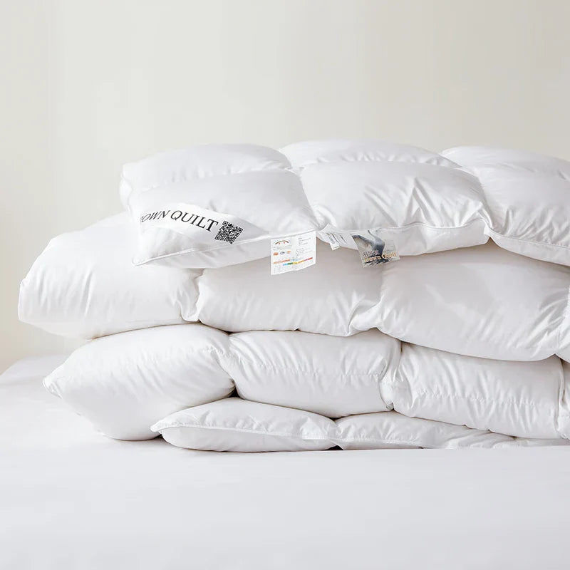 DecorBites™ Luxe Cotton Cover White Goose Down Comforter, 5 Star Hotel Bedspread