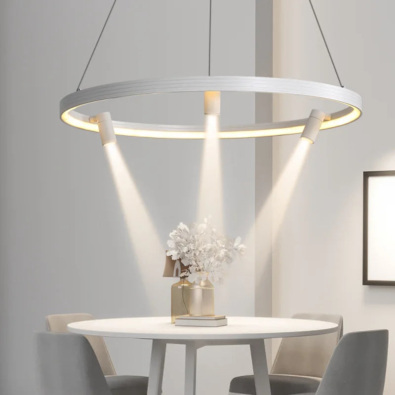 DecorBites™ Black Round Spotlight Chandelier Pendant Light for Home Decor and Dining Room