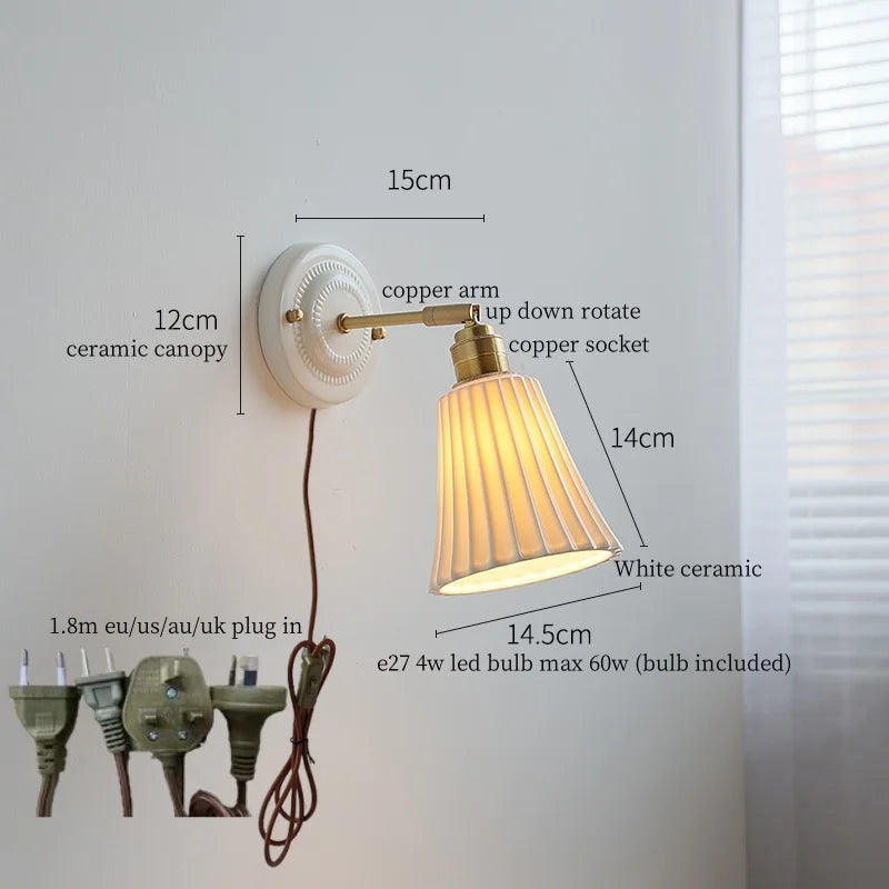DecorBites™ Ceramic LED Wall Lamps - Minimalist Modern Nordic Design for Living Room, Bedroom, Mirror