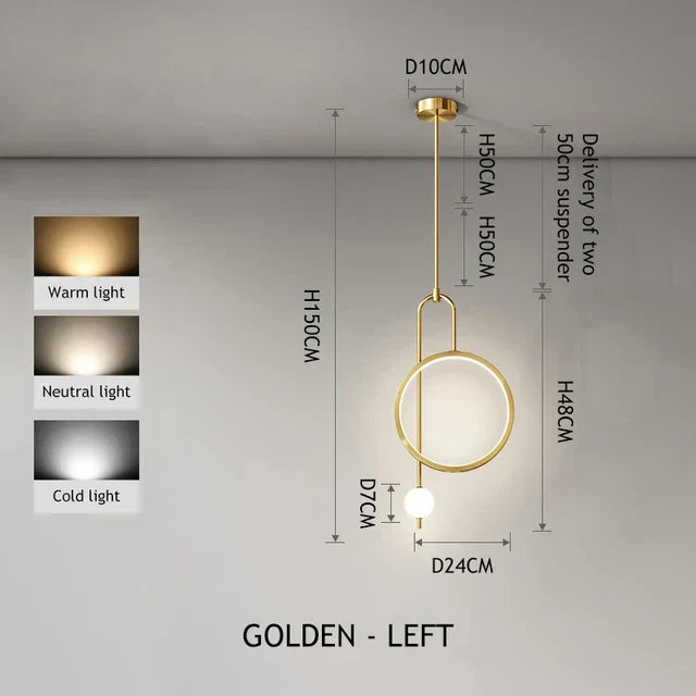 DecorBites™ LED Ring Pendant Chandelier for Home Dining Living Bedroom Suspension