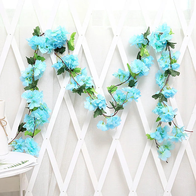 DecorBites™ 250cm Rose Flowers Vine Garland Autumn Cane Backdrop Decor