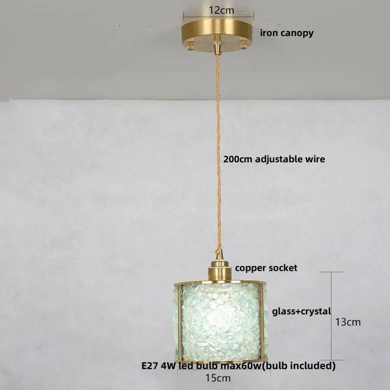 DecorBites™ Glass Crystal LED Pendant Light - Adjustable Luxury Fixture for Kitchen, Foyer, Bathroom