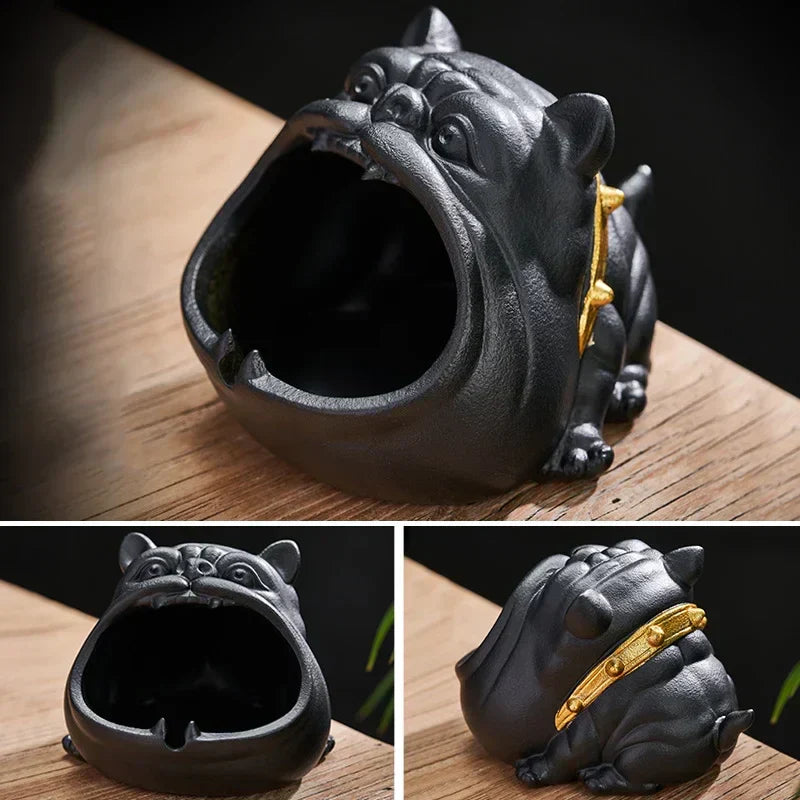 DecorBites™ Bulldog Ceramic Ashtray - Desktop Smoking Accessories for Weed - Portable Ashtray Gift