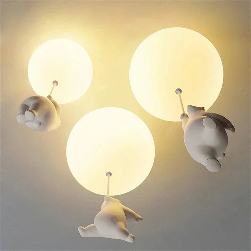DecorBites™ Little Bear Cartoon Pendant Lamp for Kids Room Bedroom Living Room
