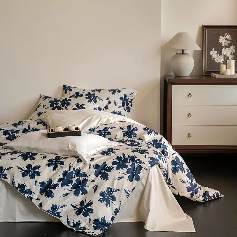 DecorBites™ 100S Egyptian Cotton Bedding Set Queen King Euro Size Sheets Duvet Pillowcase