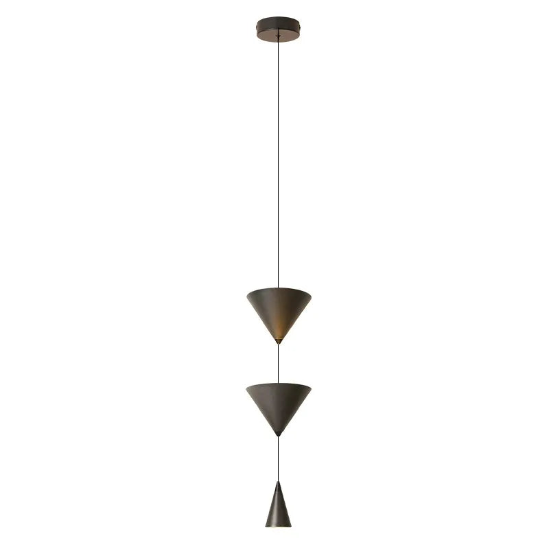 DecorBites™ Cone Long LED Pendant Chandelier for Modern Bedroom, White/Black Variant
