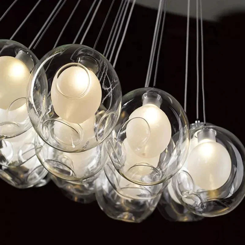 DecorBites™ Glass Ball LED Chandelier: Modern Nordic Style Lighting for Home Decoration