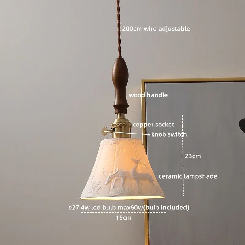 DecorBites™ Ceramic LED Pendant Light Nordic Modern Hanging Lamp for Home Decor