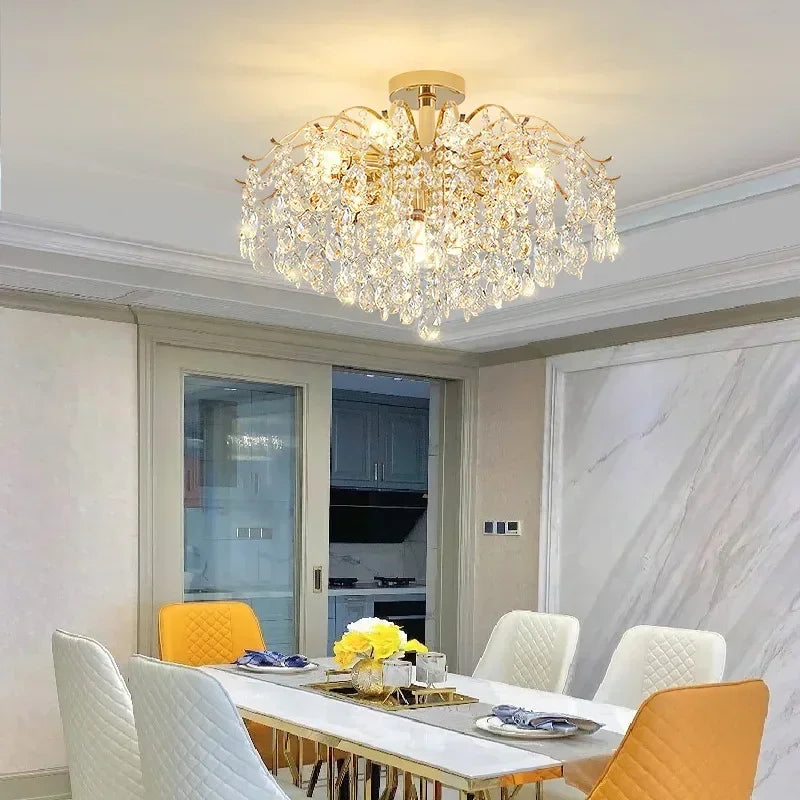 DecorBites™ Crystal LED Chandelier Ceiling Lamp Modern Living Room Bedroom Light