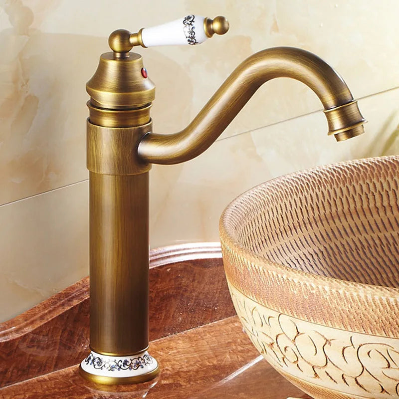 DecorBites™ Antique Bronze Finish Bathroom Sink Faucet - Basin Tap YT-5050