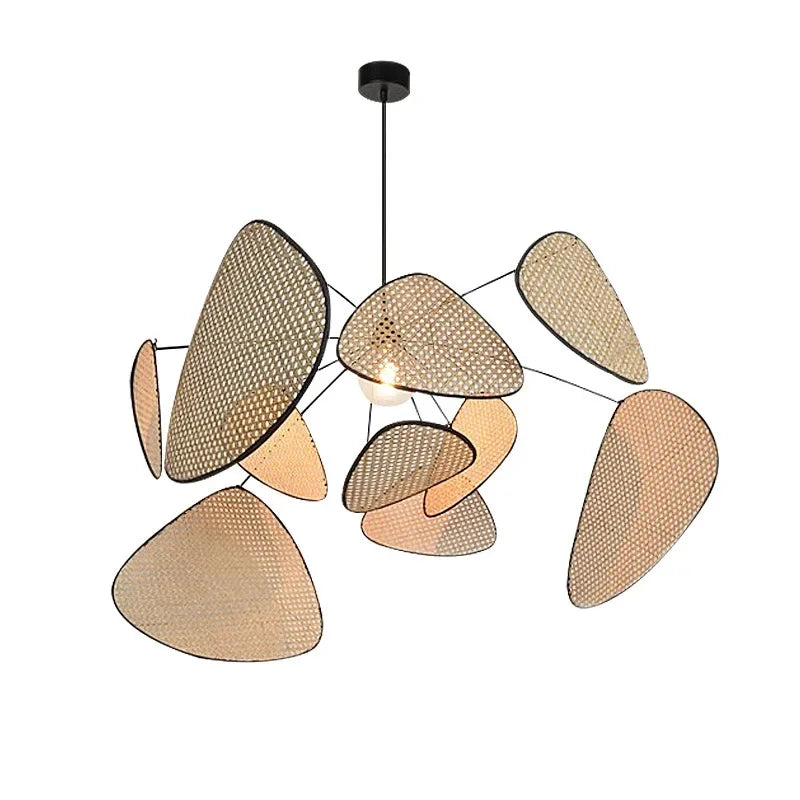 DecorBites™ Black Rattan Ceiling Chandelier for Elegant Indoor Lighting