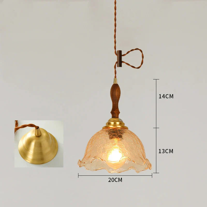 DecorBites™ Glass LED Pendant Lamp: Modern Copper Nordic Indoor Lighting for Home, Coffee, Bedroom & Living Room