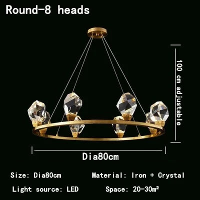 DecorBites™ Crystal Chandelier LED Pendant Lights for Modern Nordic Home Decor