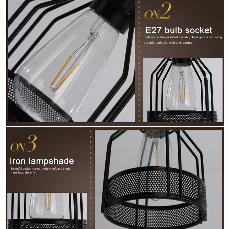 DecorBites™ Industrial Loft Chandelier for Living Room Bedroom Coffee Shop Dining Area