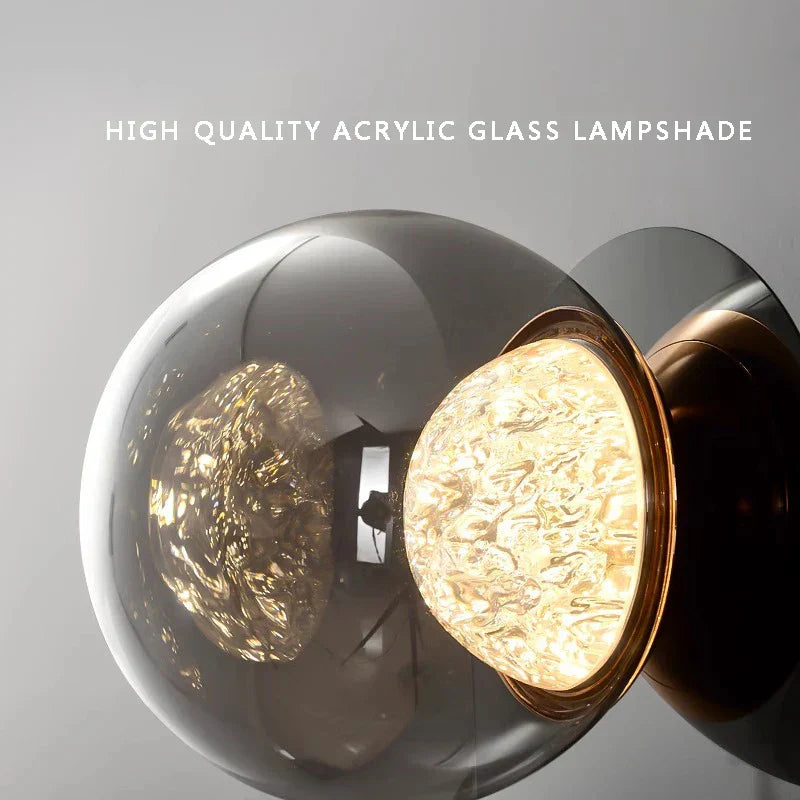 DecorBites™ Gray Glass Wall Lights: Modern Luxury Home Decor Fixture for Living Room