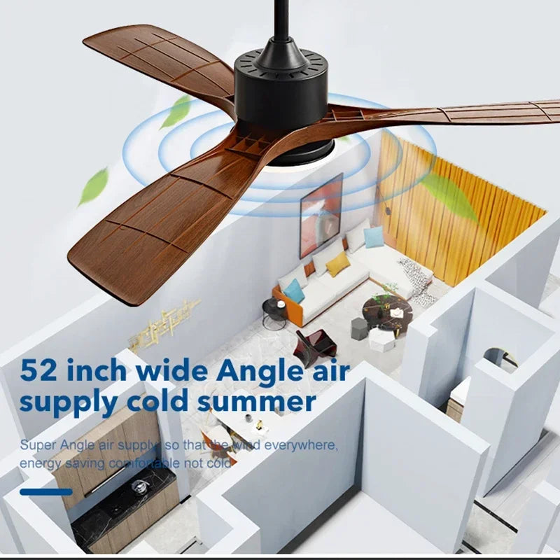DecorBites™ 52" DC Motor Ceiling Fan with LED Light & Remote Control
