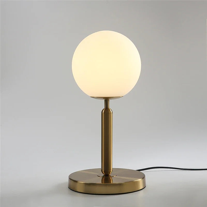 DecorBites™ Glass Ball LED Table Lamp Simple Nordic Design Elegant Bedroom Decor