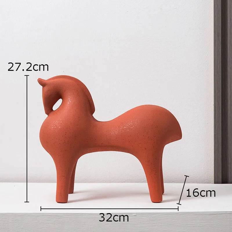 DecorBites™ Abstract Ceramic Horse Sculpture Decorative Figurine