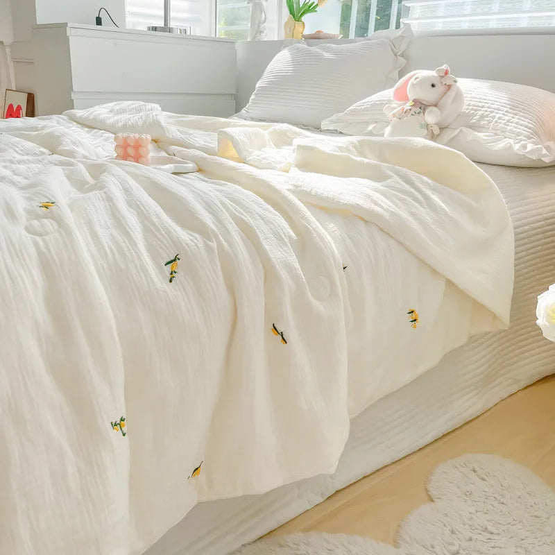 DecorBites™ Double Layer Yarn Summer Quilt: Super Soft Skin-friendly Comforter Blanket
