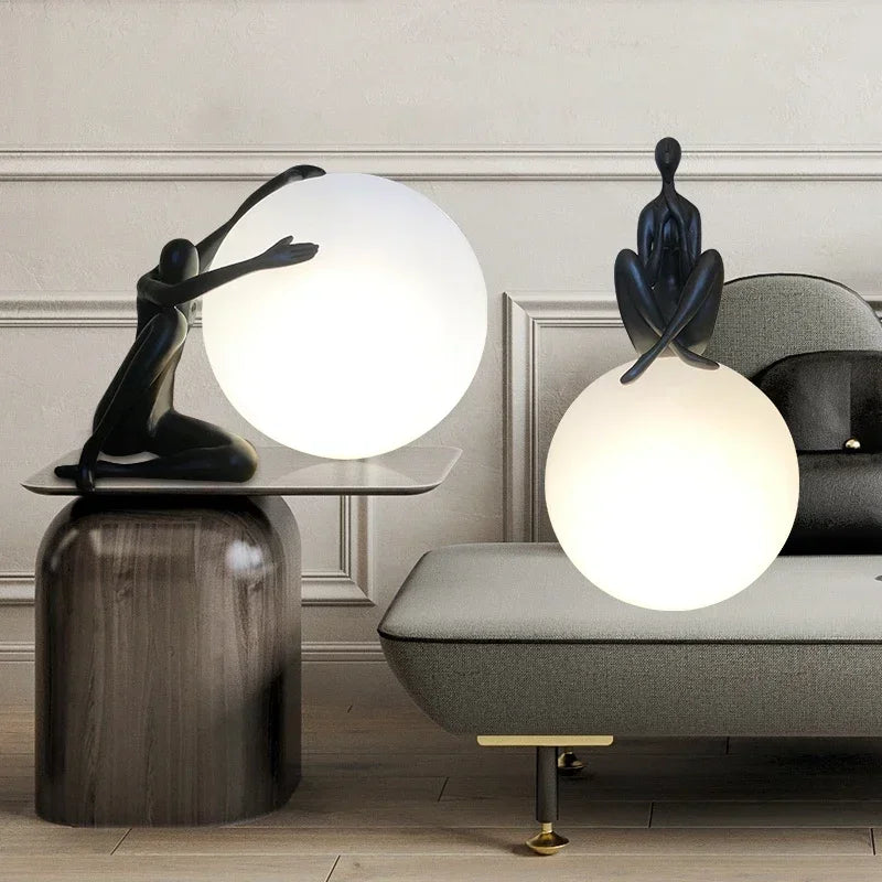 DecorBites™ Humanoid Sculpture LED Table Lamp for Bedroom & Living Room