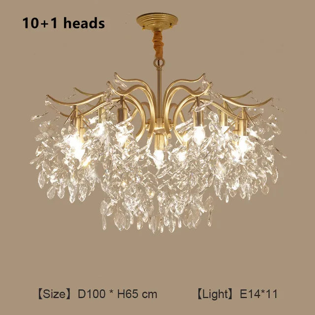 DecorBites™ Crystal Chandelier: Modern Luxe LED Branch Lighting for Living Room and Bedroom.