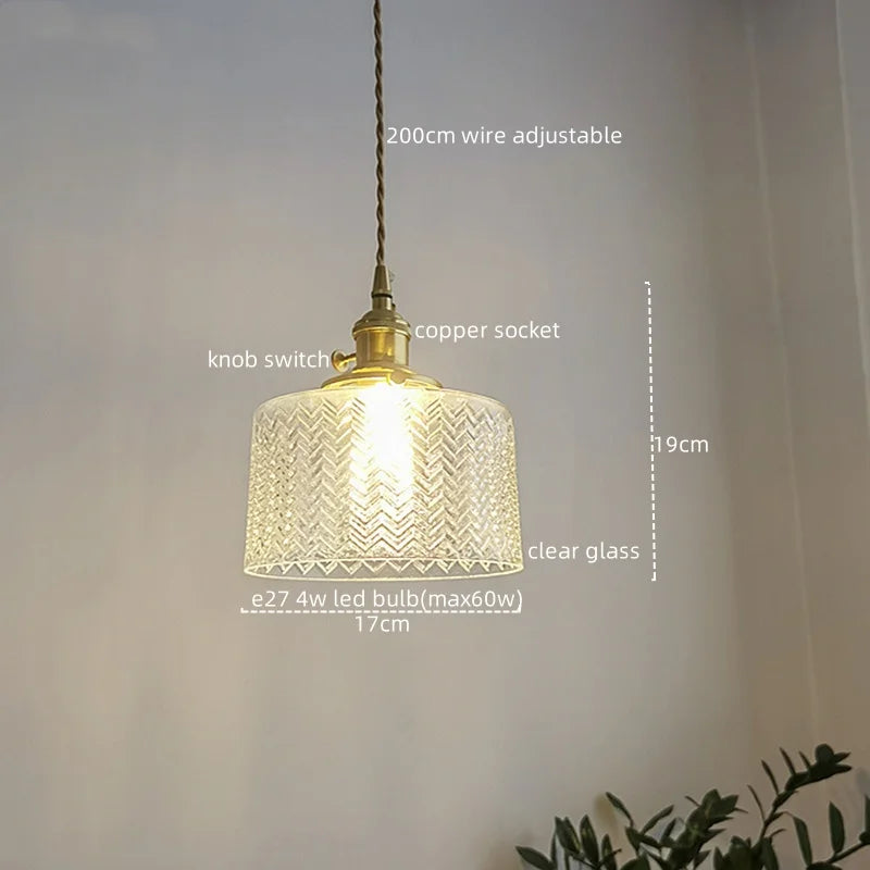 DecorBites™ Green Glass Pendant Light Chandelier - Nordic LED Hanging Lamp for Home Decor